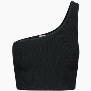 Sculpt Knit One-Shoulder Cropped Tank